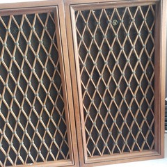 Vintage Pioneer CS-66 Speakers Wood Cabinets Lattice Grills 10” 3-Way 8 Ohms 40W