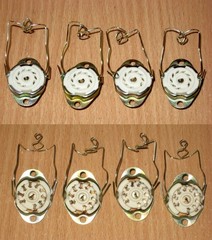 6pcs 9 pin Silver Ceramic Tube Socket Retainer 40mm 12AX7 ECC83 E88CC 6N23P USSR