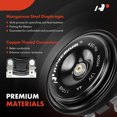 A-Premium – Disc Horn 2PCS High & Low Universal Electric Horns, 12V 110 dB, Comp