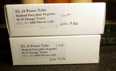 Pair Matsushita made EL34 Power Tubes Strong 10 out of 15 on Orange Tester