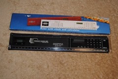 4 Vintage Rulers with Calculator & Clock Made in Taiwan Product Guild Promo