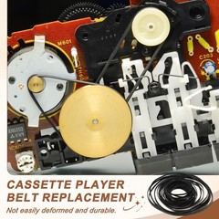 50Pcs Recorder Rubber Belts 40-135mm Mix Flat Cassette Tape Recorder(4mm Width)