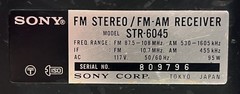 Vintage SONY STR-6045, 18W AM/FM Stereo Receiver, 1971, Fully Serviced.