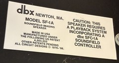 DBX SF1A SPEAKERS WITH MODEL 1A CONTROLLER GREAT CONDITON