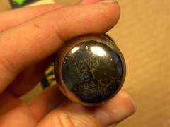 NOS NIB 1950s Sylvania 12V6GT Smoked-Glass Vacuum Tube Black Plates Guaranteed