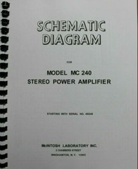 *USA* ULTIMATE MCINTOSH MC240 OWNER’S MANUAL serial # 45G45 WITH SCHEMATIC