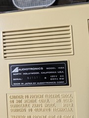 Audiotronics 148A Audio Cassette Recorder / Player 120VAC or DC Battery, Tested
