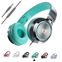 CL750 Wired Headphones with Mic & Volume Control — Noise Isolating Turquoise