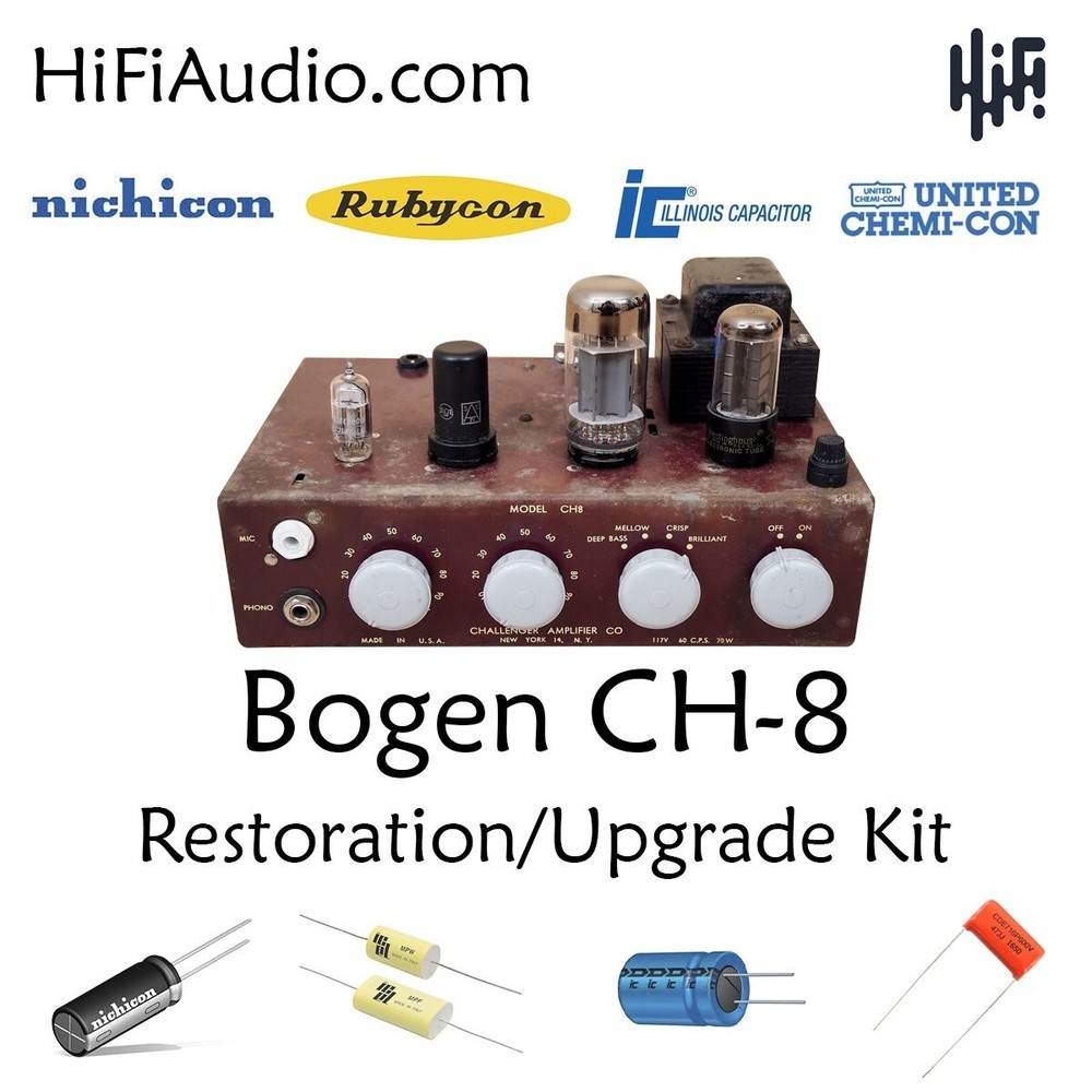 Bogen CH-8 capacitor restoration kit service recap rebuild