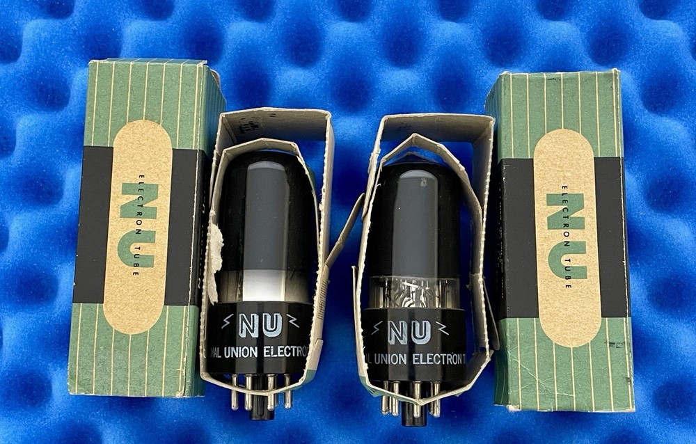 2 National Union 6V6GT Tubes / Amplitrex Tested Strong / Match Date Smoked Glass