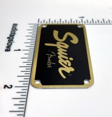 Squire by Fender Logo for Amp or Case Badge Custom Made Gold & Brown Aluminum