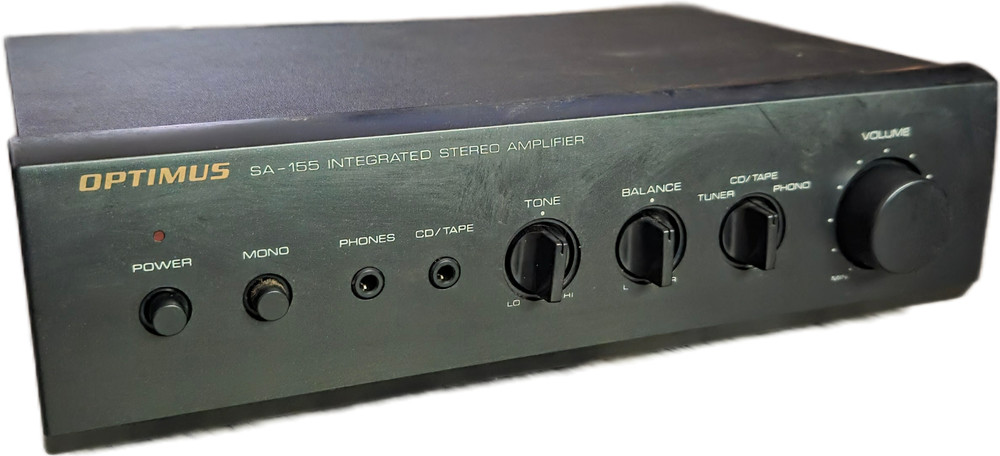 Optimus SA-155 Integrated Stereo Amplifier Compact Radio Shack 31-1957 Tested