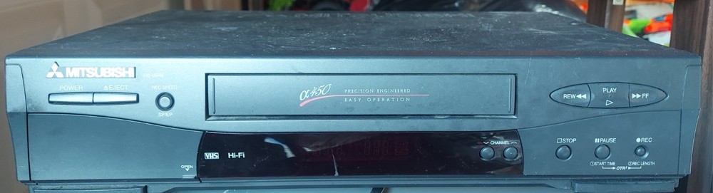 Mitsubishi HS-U446 VHS Hi-Fi VCR Video Cassette Recorder Tested No Remote
