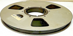 Ampex 766 10.5″ Aluminum Reel to Reel Tape Reels Lot of 3 w/ Tape Vintage
