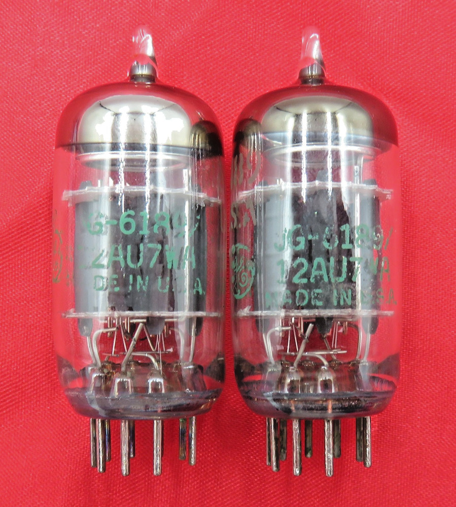 1964 GE JG-6189/12AU7WA PLATINUM PLUS+ Halo Getter Preamp Amp Tubes Matched Pair