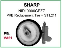 PRB VA61 VCR Video Idler Wheel for Sharp NIDL006GEZZ + Other