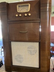 Vintage Silvertone Art Deco Console Bluetooth Speaker Conversion Sears 1930s