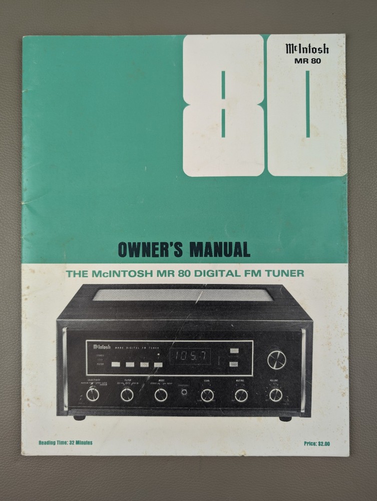 MCINTOSH MR 80 Digital FM Tuner Owner’s Manual D-35
