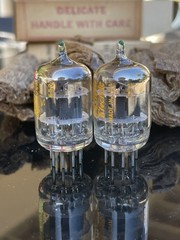 PAIR NOS NIB Western Electric 2C51 396A Vacuum Tubes D GETTER GREEN TIP