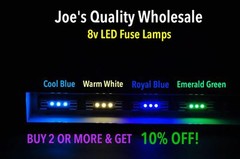 (4)LED FUSE 8V LAMPS-COLOR CHOICE!! Mitsubishi DA-C7/DA-F20/DA-F30 DA-M10 PREAMP