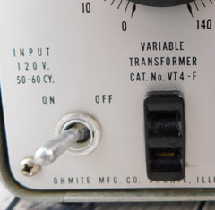 Vintage Ohmite VT4-F Variable Transformer 3.5 amp POWERS ON – NOT TESTED Clean