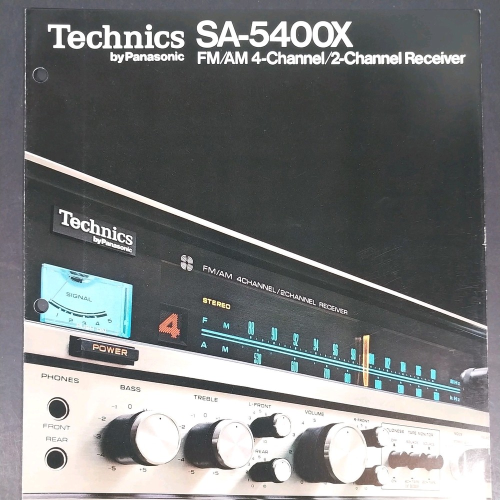 Vintage 1973 Technics SA-5400X Receiver Original Sales Brochure Fold-Out Rare