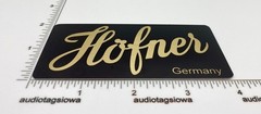 Hofner Germany Guitar Case Badge Custom Made Gold Aluminum