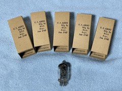 10 NOS RCA JRC 9001 Vacuum Tubes Black Plate Square Getter WW2 Box Dated 1945