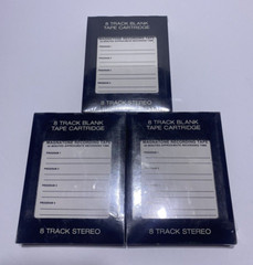 Vintage COLUMBIA MAGNETICS 3 Pack 8-Track Blank Recording Cartridges 40 Mins NEW