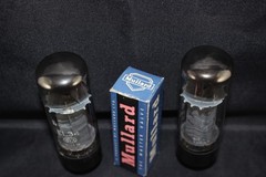 2 SUPER MATCHED Pair Vintage xf2 Mullard EL34 6CA7 Amplitrex TEST STRONG 105%+