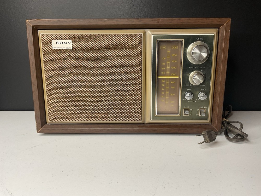 Vintage Sony ICF-9550W AM/FM Radio High Fidelity Sound Wood Case 1970’s Tested