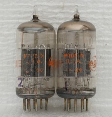 Matched Pair of RCA JRC 5814A/12AU7/ECC82 Vacuum Tubes : Black Plate