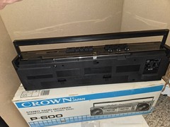Vintage 1977 Crown P-600 AM/FM/Cassette Boombox Stereo Radio Recorder,Japan,Box