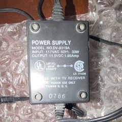 Mustang Vintage Portable Television CRT 1986 Power Supply DV-9319A