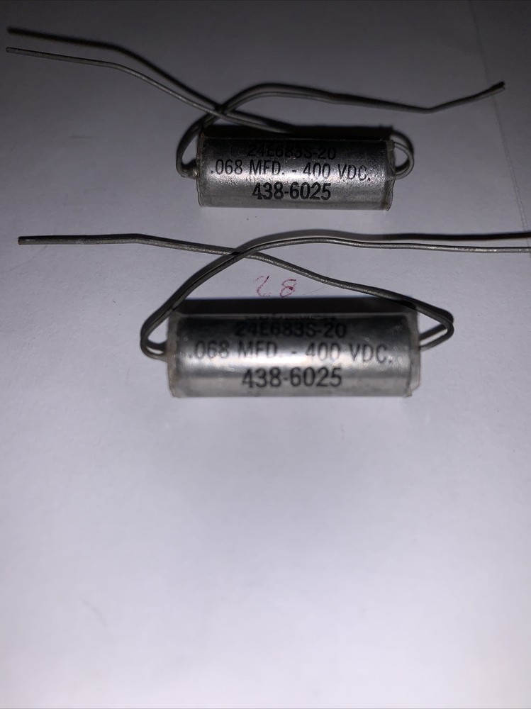 Gudeman Vintage Paper in Oil Capacitors .068 MFD 400 VDC Quantity of (2)