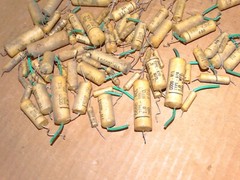 100-Vintage 1950’s Good-All Wax Capacitor Pulls 200 vdc *.02-.25-1.0, etc… #6