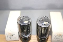 2 1959 NOS NIB MATCHED, BAL 5AS4A 5U4GB Tube Sylvania Black Pl Tested 105% 539B