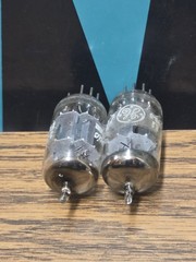 12AX7 ECC83 GE Tube Pair Gray Plate O Get Guitar Tube Amp TV7 Tested Strong 87%