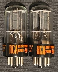 RCA 6SN7 GTB TUBE 1968 GLOW TOPS 2 HOLE TOUGH DOGs TALL BOTTLE MATCHING SET NIB