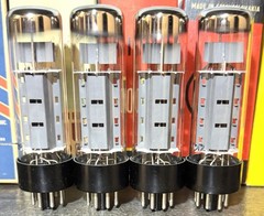 (4) NOS RFT Germany EL34S Tubes W/Factory Test Results G1 Bias, Gm, GL, IKP, VG2