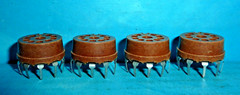 4 Cinch 9 Pin Noval Tube Sockets for PC Board Mount Solder in Vintage NOS