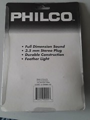 Philco Dynamic Stereo Headphones 999K Includes Philco Ear Buds . Sealed