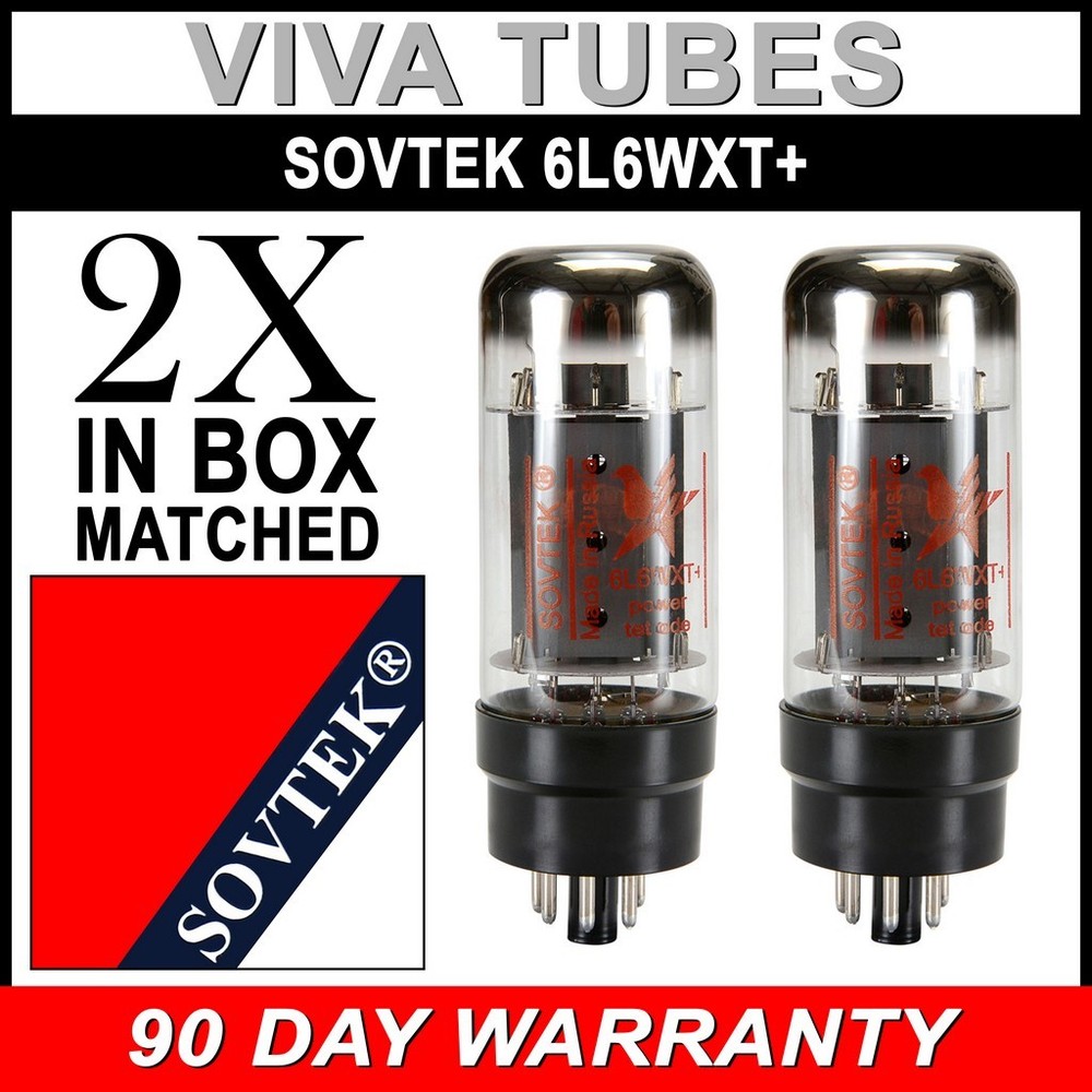 Brand New Current Matched Pair (2) Sovtek 6L6WXT+/ 6L6GC Vacuum Tubes