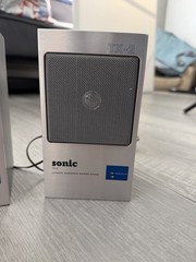 Sonic TX-2 Acoustic Suspension speaker System Power Booster Silver Music