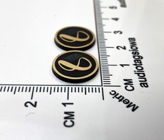 Infinity Infinitesimal Speaker Badge Logo Custom Made Incised Acrylic PAIR
