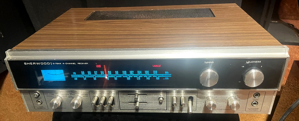 Sherwood S-7244 Vintage Quad Receiver AM FM – For Parts AS IS