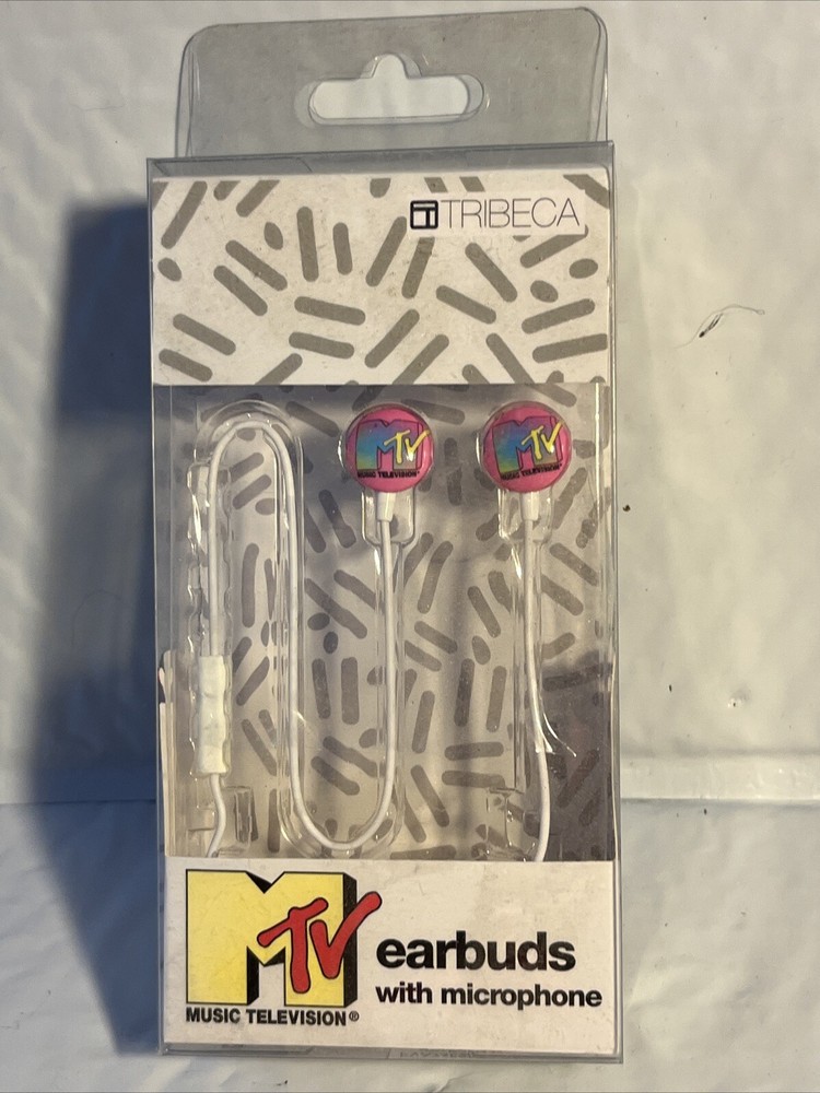 MTV Music Television Stereo Earbuds With Mic- Brand New Sealed – in ear fit NIP