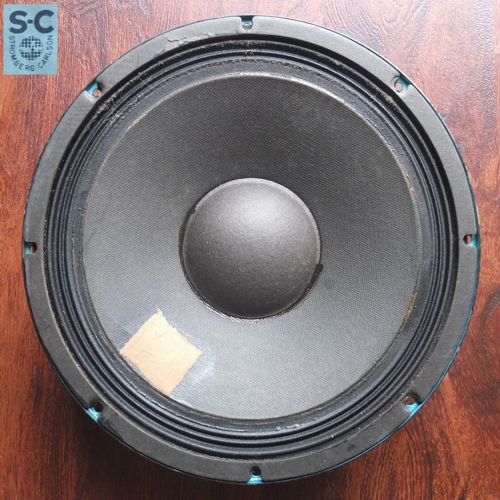 Stromberg-Carlson 12″ woofer c.1962—old cloth patch puncture repair—sounds great