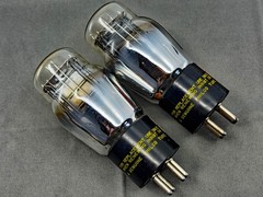 (2) Sylvania Philco Type 45 Tubes Black Plates Foil Getters 1936 Tests NOS
