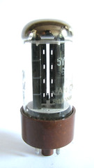Sylvania Brown Base Gold Label JAN-CHS-5Y3WGTA (ruggedized 5Y3GT) Rectifier Tube